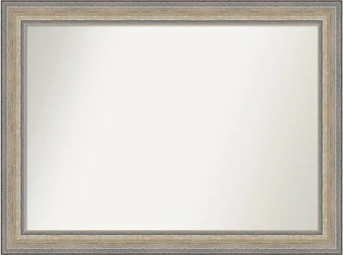 Miniatura 308 de Amanti Art Espejo de baño plateado para sobre fregadero, 28 x 47 pulgadas, espejo rectangular de plata imperial, marco de madera tradicional de gran