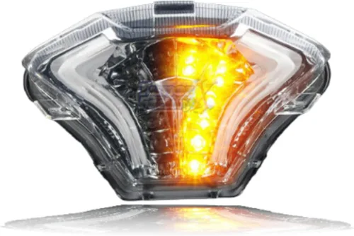 Miniatura 3 de CLARO Color FIT YAMAHA MT03 MT-25 MT-07 FZ-07 YZF-R3 YZF-R25 MX King 150 Señales de giro de luz trasera con guía de luz e-Mark encendido