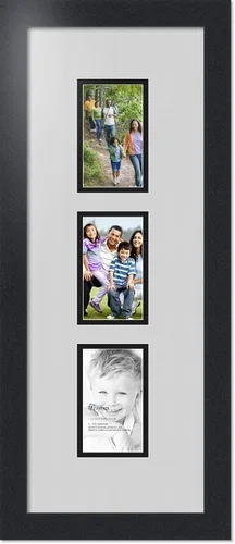 Miniatura 127 de ArtToFrames Marco de fotos tipo collage con estera doble con 3 aberturas de 5x7 y marco negro satinado Uva