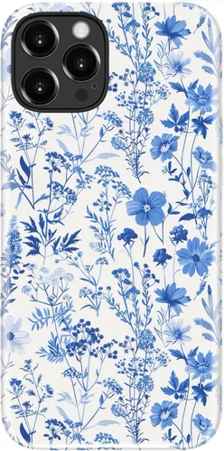 Miniatura 28 de Funda para iPhone 12 Mini, compatible con carga inalámbrica, protección de doble capa con elegante diseño de flores silvestres, silicona suave +