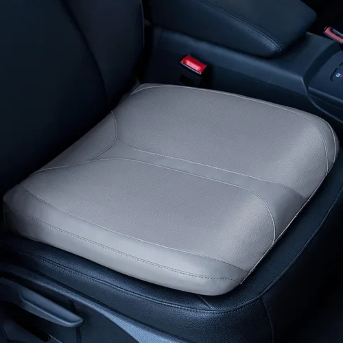 Miniatura 12 de Cojín de asiento de espuma viscoelástica de cuero para coches para personas bajas, para aliviar el dolor de cadera (coccis/cóccix) y de espalda