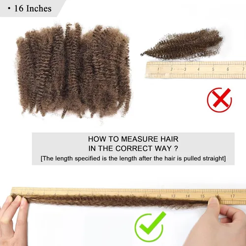 Miniatura 6 de HAPPY&CC Afro Kinkys - Extensiones de cabello humano a granel para extensiones de rastas de 10 pulgadas, 1.76 onzas, #4, color marrón degradado a