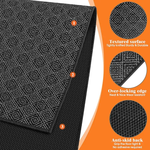 Miniatura 3 de KMAT Alfombrilla para silla de oficina, 36 x 48 pulgadas, protector de suelo de trabajo pesado para madera dura/baldosas, alfombrilla de suelo Negro