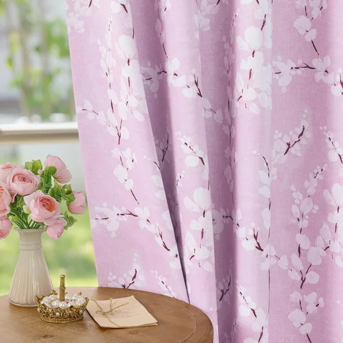 Miniatura 17 de FMFUNCTEX - Cortinas 100% blackout, 63 pulgadas de largo, estampado floral, aislamiento térmico, bolsillo para cortinero, 2 paneles, estilo granja