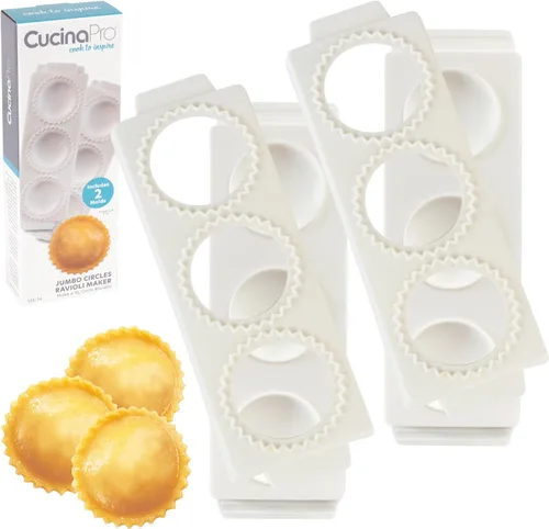 Miniatura 10 de Mini moldes para ravioles de corazón (2 unidades) - Máquina de pasta rellena casera - Bandeja de 2 piezas y prensa para hacer 8 raviolis rellenos