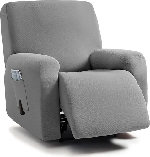 Miniatura 15 de ULTICOR - Juego de 8 fundas para sofá reclinable de jacquard, fundas elásticas para sofá reclinable para 3 cojines, fundas gruesas, suaves y Gris