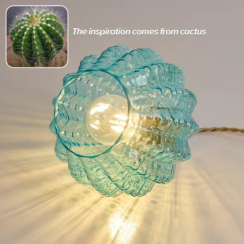 Miniatura 3 de Lámpara colgante vintage de 7.9 pulgadas, 1 luz, luces colgantes para isla de cocina con vidrio soplado a mano de cobre azul, pequeña lámpara