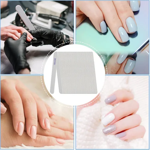 Miniatura 5 de Lima de uñas, pizarras de esmeril para uñas, grano 180/240, limas de uñas para uñas naturales, madera de doble cara, lima de uñas Emory profesional