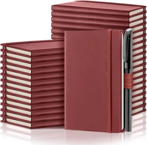Miniatura 7 de Laumoi 36 juegos de cuadernos de bolsillo con bolígrafos, tamaño A6, lindo cuaderno pequeño con líneas, mini bloc de notas, tapa dura, cuadernos