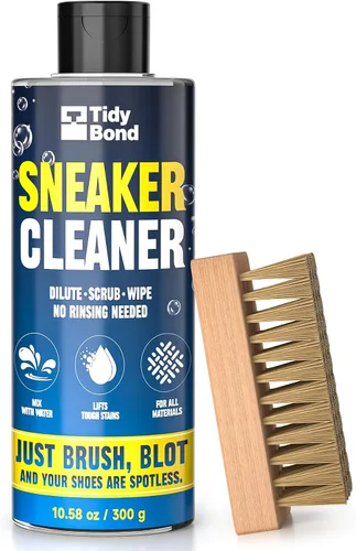 Kit de limpieza de zapatos – Juego de limpieza de zapatos premium de 10.6 onzas con cepillos y toalla de microfibra, limpiador de zapatos para