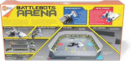 Miniatura 8 de HEXBUG BattleBots Arena Bite Force & Blacksmith, robot de juguete de control remoto para niños con más de 20 piezas, juguetes STEM para niños