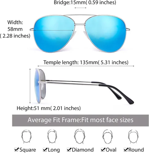 Miniatura 4 de EYEGUARD Paquete de 2 lentes de sol bifocales de lectura para mujeres y hombres, protección UV400, lectores de sol clásicos de aviador, 2.75