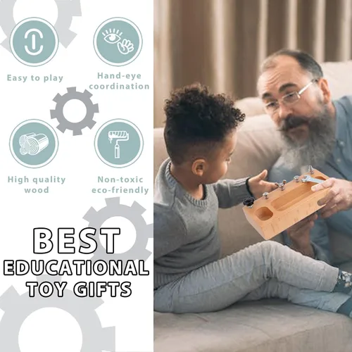 Miniatura 5 de MEROCO Montessori - Tablero de destornilladores - Juguetes educativos de aprendizaje para niños de 3 a 5 años - Juguete Montessori sensorial