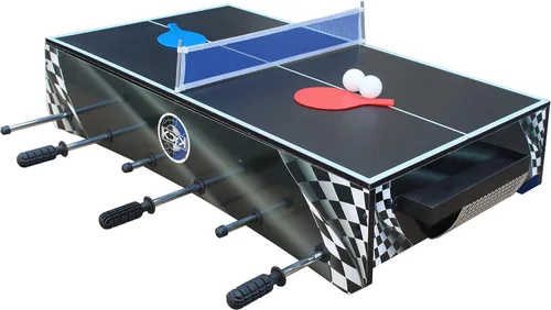 Miniatura 6 de KICK Convoy - Mini mesa 4 en 1 de 40 pulgadas (azul) - Juego de mesa de juego combinado para sala de juegos, niños, futbolín, fútbol americano