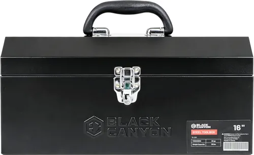 Miniatura 11 de Black Canyon Caja de herramientas de plástico de 17 pulgadas, soporta hasta 44 libras, diseño de doble capa, flexible para apilar, almacenamiento