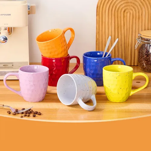 Miniatura 3 de Juego de tazas de café de 6,14 onzas de cerámica grandes con asas, café, ensalada, fideos, etc. tazas para café con leche de cereales