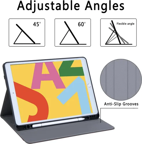 Miniatura 2 de HFcoupe Funda protectora de soporte multiángulo para iPad de 9ª, 8ª y 7ª generación (2021/2020/2019), funda protectora con soporte multiángulo