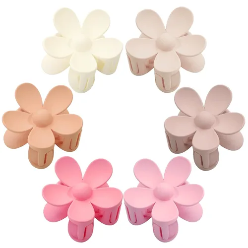 Miniatura 11 de 6 pinzas para el cabello de flores, pinzas de margarita, pinzas de garra grandes mate, pinzas de sujeción fuerte, accesorios para cabello grueso, 6
