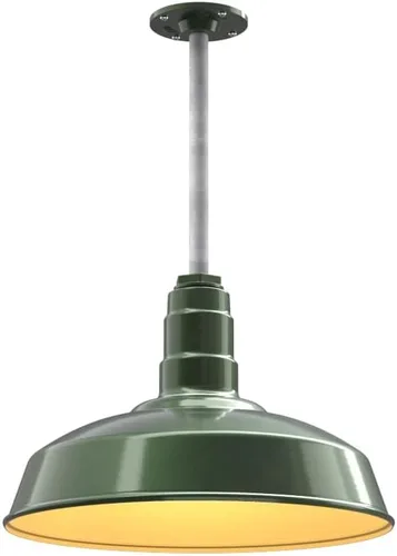 Miniatura 68 de Steel Lighting Co. Carson Barn Light Colgante montado en el techo Cúpula de 16 pulgadas Cable negro Luz de acero de estilo industrial