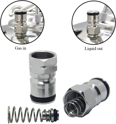 Miniatura 3 de Poste de bloqueo de bola y Poppet – LUCKEG marca acero inoxidable Material Cornelius barril postes tamaño 19/32"-18 rosca hembra gas y líquido
