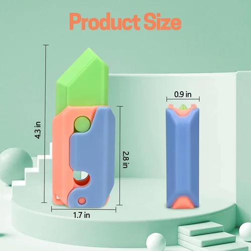 Miniatura 6 de Juguete para ansiedad impreso en 3D, cuchillo de zanahoria por gravedad, regalos sensoriales para adultos y niños, alivio de ansiedad y estrés