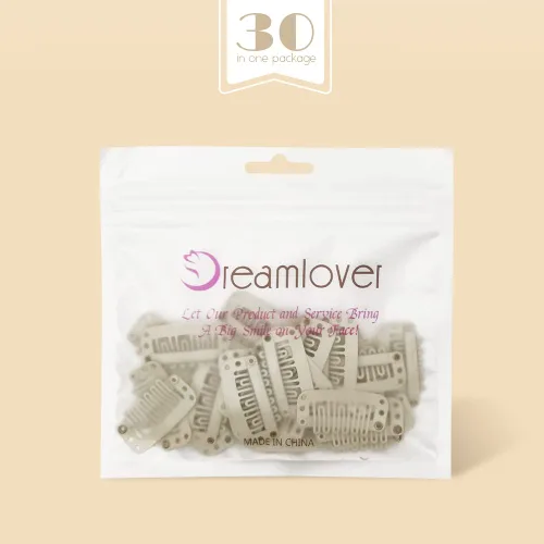 Miniatura 47 de Dreamlover - Clips para extensiones de cabello, clips para peluca con 9 dientes, 30 piezas Beige