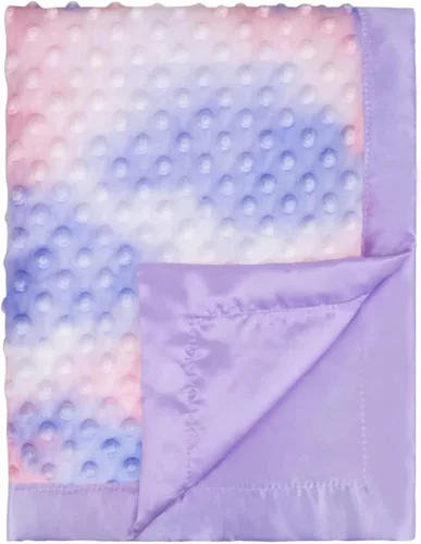 Manta de satén sedoso para niñas con tela Minky de teñido anudado único con respaldo sedoso de seda suave de lujo para niños pequeños para dormir,