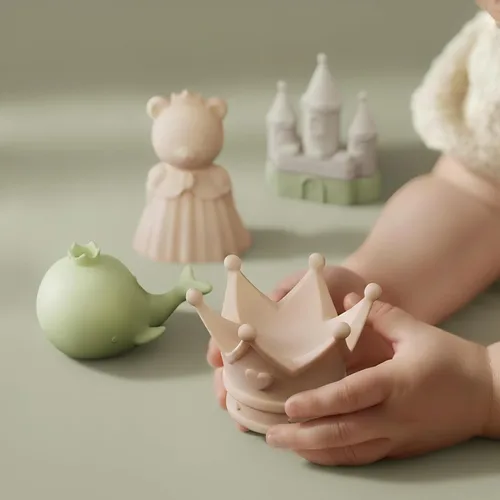 Miniatura 6 de MarcZero Juguetes de Baño de Silicona Princesa 8 Piezas para Niños Pequeños Niños Bebés, Juguetes de Agua para Bañera, Juguetes de Piscina Suaves