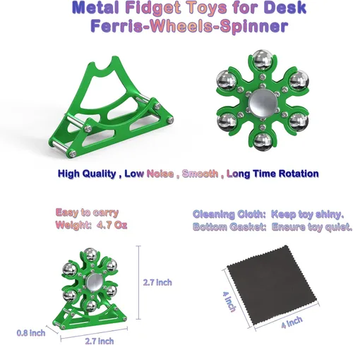 Miniatura 2 de Juguetes de escritorio para carrusel giratorio: Spinner de metal cinético de 4 minutos, gadgets geniales para niños, adolescentes, adultos, juguete