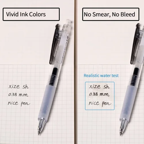 Miniatura 6 de XIZE SH Bolígrafos de gel ultra finos, paquete de 12 bolígrafos de gel de tinta negra de 0.015 in, tamaño de línea, bolígrafos de escritura suave