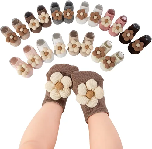 Calcetines de algodón con agarre antideslizante para bebés, bebés, niñas, regalos para niñas