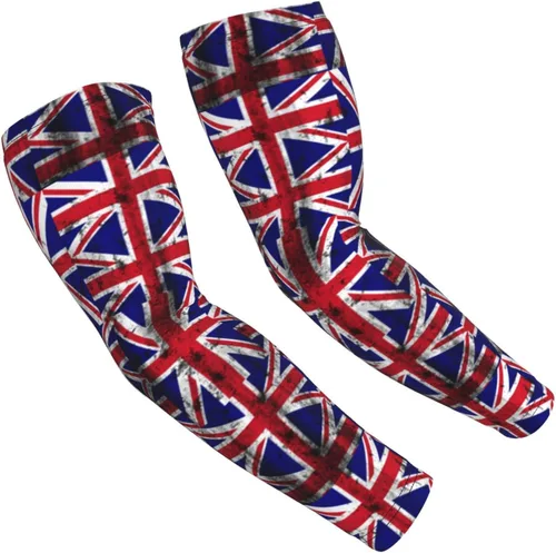 Miniatura 3 de Unisex Lightweight Cooling Arm Sleeves Distressed Uk British Flag Compression Warmer Cover For Outdoor Activity