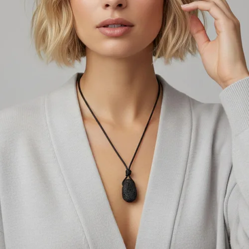 Miniatura 2 de Luck Strings Collar con colgante de cristal hecho a mano con piedras preciosas de chakras, diseño unisex para hombres y mujeres, gargantilla grande