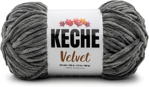 Miniatura 59 de Keche Hilo de terciopelo para ganchillo, manta de felpilla suave, voluminosa, hilo amigurumi, 3.53 oz (132 yardas), color azul bebé