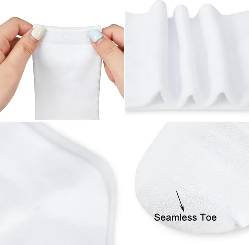Miniatura 4 de COZYOFFI 4 pares de calcetines de algodón sin costuras para niñas y niños, uniforme escolar