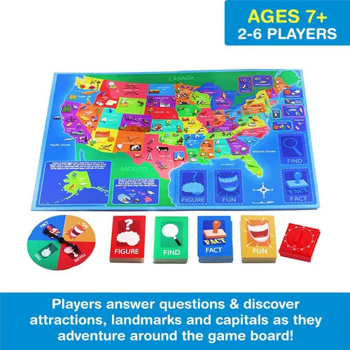 Miniatura 2 de Game Zone Great States - Divertido y educativo juego de geografía para mayores de 7 años - Una forma atractiva de aprender sobre los 50 estados
