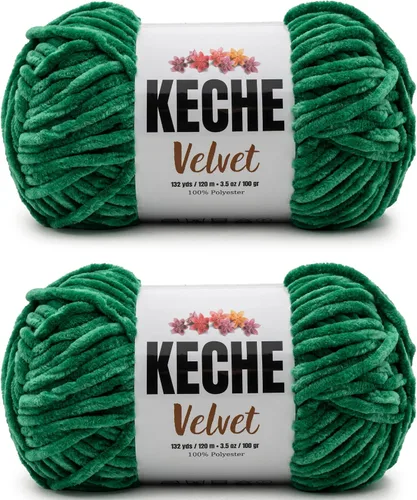 Miniatura 102 de Keche Hilo de terciopelo para ganchillo, manta de felpilla suave, voluminosa, hilo amigurumi, 3.53 oz (132 yardas), color azul bebé
