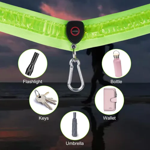 Miniatura 4 de Aucuu Brazalete LED Recargable (Paquete de 2), Equipo Reflectante de Alta Visibilidad para Correr, Luces para Corredores, Brazaletes Luminosos