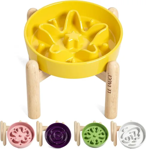 Miniatura 7 de LE TAUCI Cuencos para perros de cerámica de alimentación lenta, cuenco de alimentación lenta de 1.5 tazas para razas pequeñas y medianas, cuenco