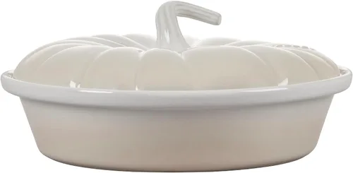 Miniatura 2 de Le Creuset Gres Figural Calabaza Panadero con Tapa, 9", Merengue