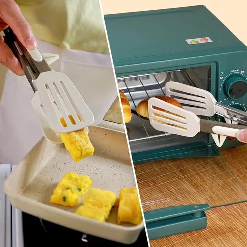 Miniatura 41 de Pinzas de cocina, pinzas de 9 pulgadas para cocinar con puntas de silicona, pinzas de silicona pequeñas de grado alimenticio, mini pinzas