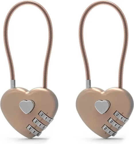 Miniatura 9 de Cerradura de combinación de 3 dígitos, cerradura de cable combinada con código, candado pequeño de combinación, para equipaje, maleta, casillero