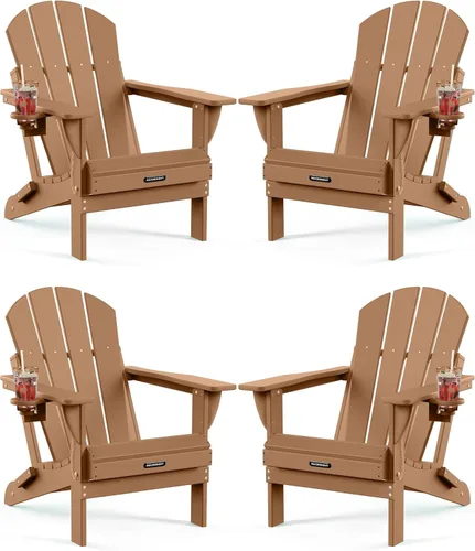 Miniatura 52 de MUCHENGHY Sillas Adirondack plegables, sillas de patio, sillas de césped, silla para exteriores, silla Adirondack de plástico, hoguera, resistente a