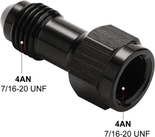 Miniatura 2 de 4AN hembra flare a 4AN macho Flare extensión adaptador de montaje recto aluminio negro