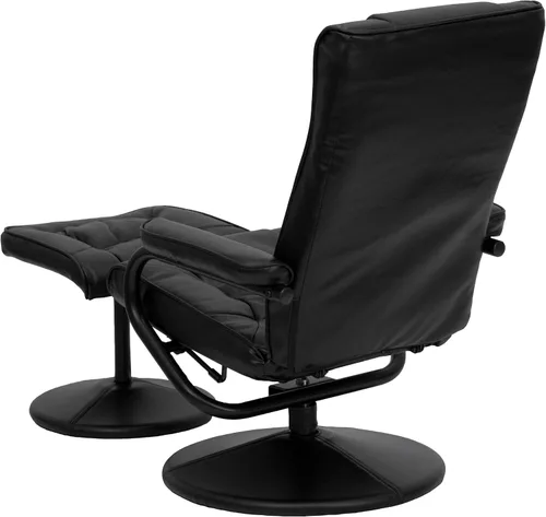 Miniatura 4 de Flash Furniture Rachel - Silla reclinable de LeatherSoft contemporánea multiposición con otomana, silla reclinable giratoria de 360 grados y juego
