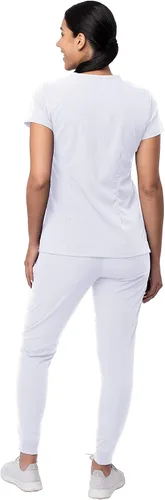Miniatura 2 de Adar Pro - Conjunto de ropa quirúrgica que facilita el movimiento para mujer, blusa quirúrgica con cuello en V en corazón y pantalón quirúrgico