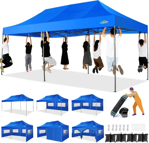 Miniatura 282 de COBIZI Tienda de campaña desplegable de 6.6 x 6.6 pies, toldo resistente, fácil de instalar, impermeable, para exteriores, fiestas, playa, jardín