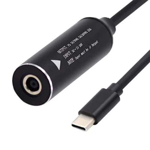 Miniatura 14 de cablecc 0.098x0.028 in Entrada DC Jack a USB-C Tipo-C Cable de carga de enchufe de alimentación para PD 9V 15V 20V 65W Teléfono portátil
