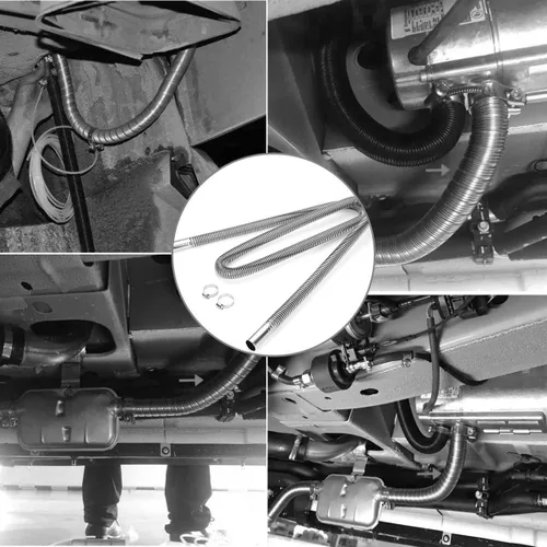 Miniatura 6 de Tubo de escape interior, tubo de escape de 2.5cm/1 pulgada de diámetro interior, calentador de aire flexible para estacionamiento de automóviles