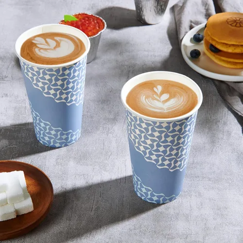 Miniatura 3 de MUCHII Tazas de café de papel de 16 onzas, vasos de papel desechables, 210 unidades, vasos de papel desechables para bebidas calientes, tazas